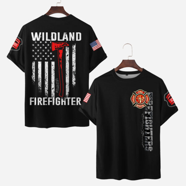 Custom Name Wildland Firefighter #DQH0004 - AOP T-shirt