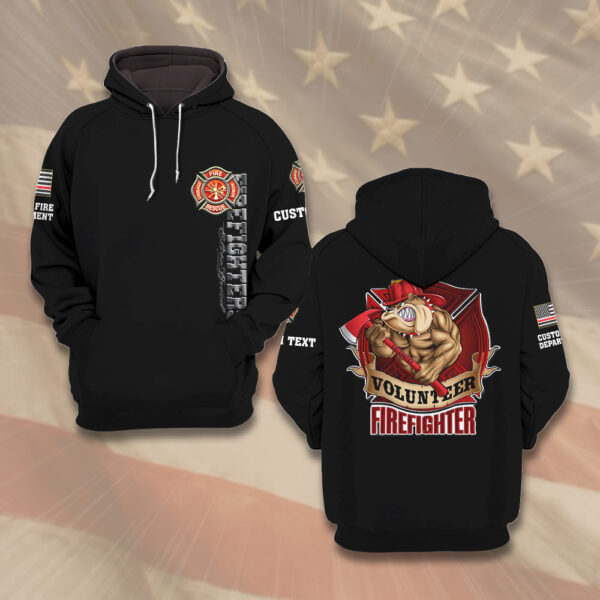 Custom Name Fire Department Volunteer Firefighter #DQH0012 - AOP Hoodie