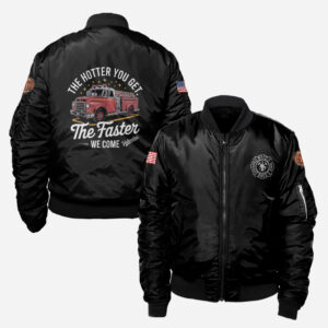 Custom Fire Department Station Number The Hotter You Get #DQH0013 - AOP BOMBER JACKET