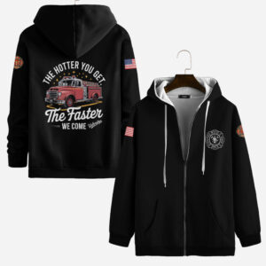 Custom Fire Department Station Number The Hotter You Get #DQH0013 - AOP Zip Hoodie