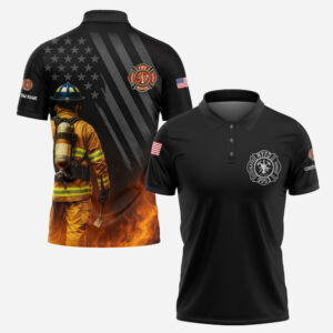 Custom Name Fire Department Station Number #DQH0015  - AOP Polo