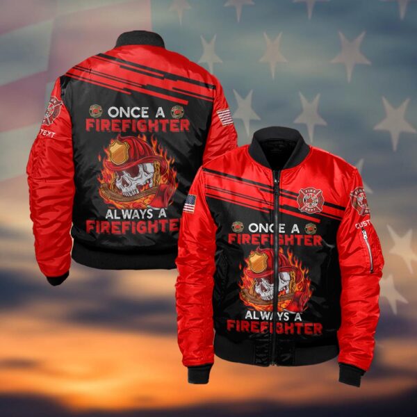 Custom Name Once A Firefighter, Always A Firefighter #DQH0020 - AOP Bomber Jacket