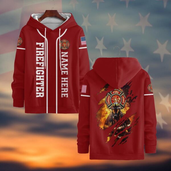 Custom Name Brave Firefighter #DQH0028 - Hoodie