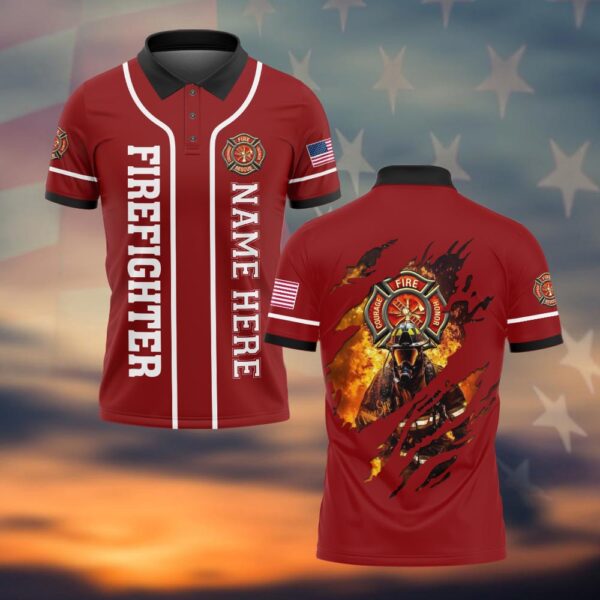 Custom Name Brave Firefighter #DQH0028 - Polo