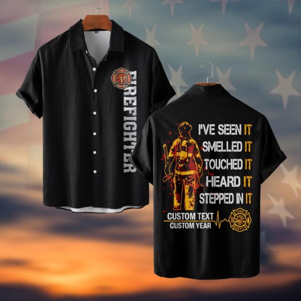 Custom Text & Year I've Seen It, Smelled It, Touched It, Heard It, Stepped It #DQH0029 - Short Sleeve Button Shirt