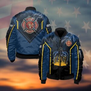 Custom Text Firefighter Run Toward Flame #DQH0030 - Bomber Jacket