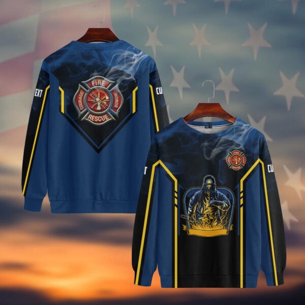 Custom Text Firefighter Run Toward Flame #DQH0030 - Sweatshirt