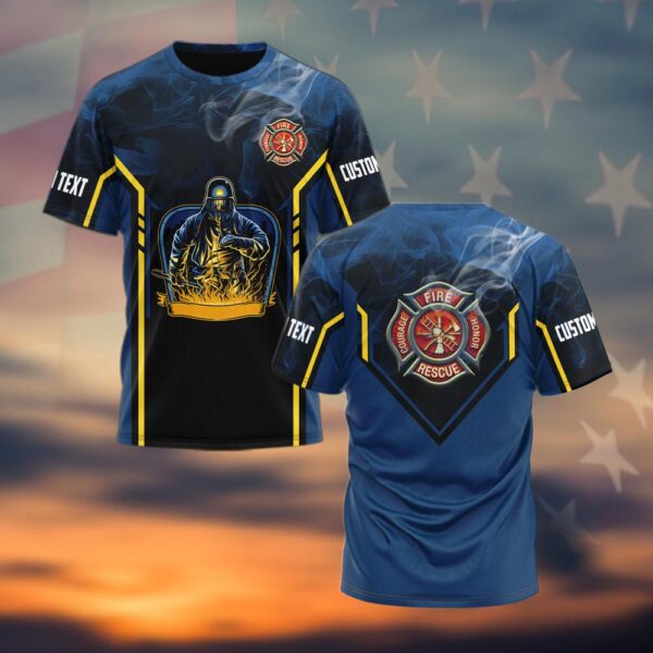 Custom Text Firefighter Run Toward Flame #DQH0030 - T-shirt