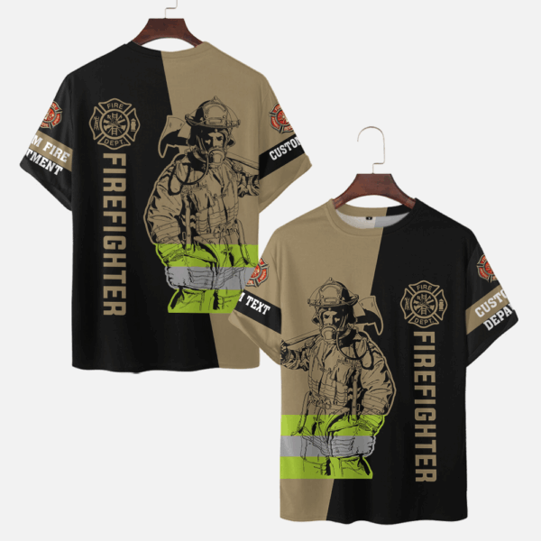 Custom Name & Department Firefighter #DQH0002 - T-shirt