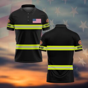Custom Text Rescue Firefighter #DQH0031 - Polo