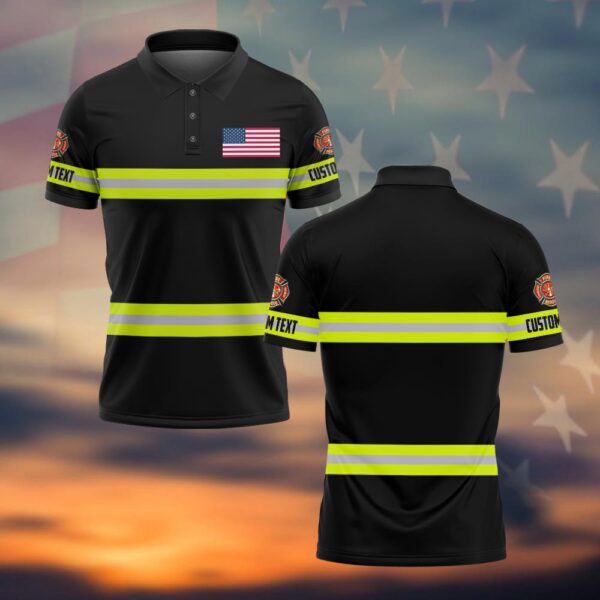 Custom Text Rescue Firefighter #DQH0031 - Polo