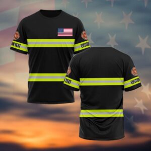 Custom Text Rescue Firefighter #DQH0031 - T-shirt