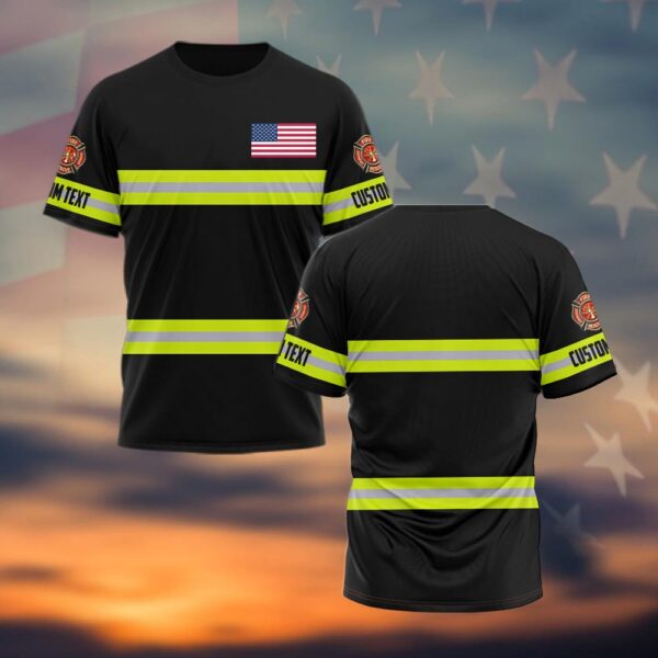 Custom Text Rescue Firefighter #DQH0031 - T-shirt