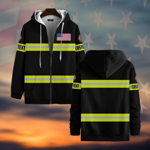Custom Text Rescue Firefighter #DQH0031 - Zip Hoodie