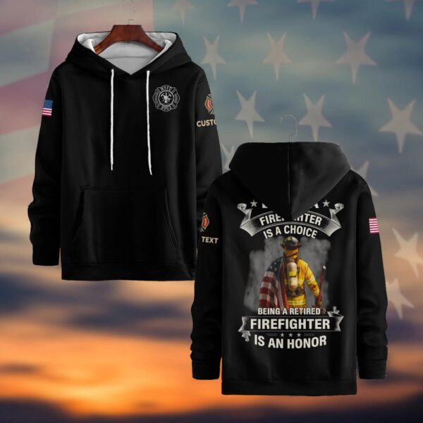 Custom Text & Fire Department Station Number Being A Firefighter #DQH0034 - Hoodie