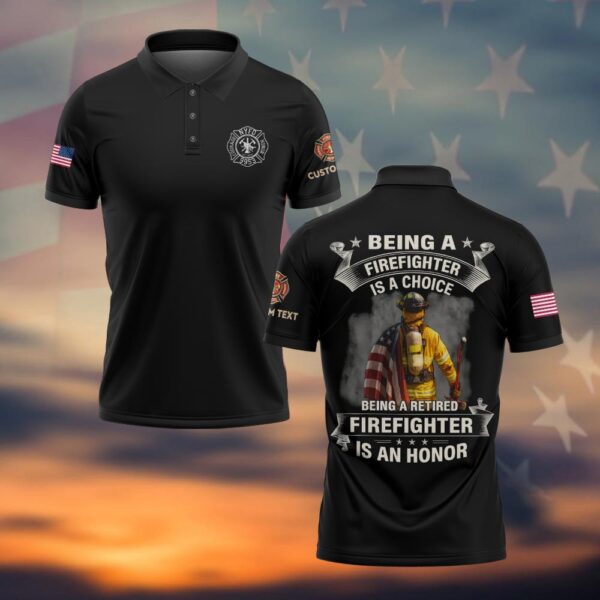 Custom Text & Fire Department Station Number Being A Firefighter #DQH0034 - Polo