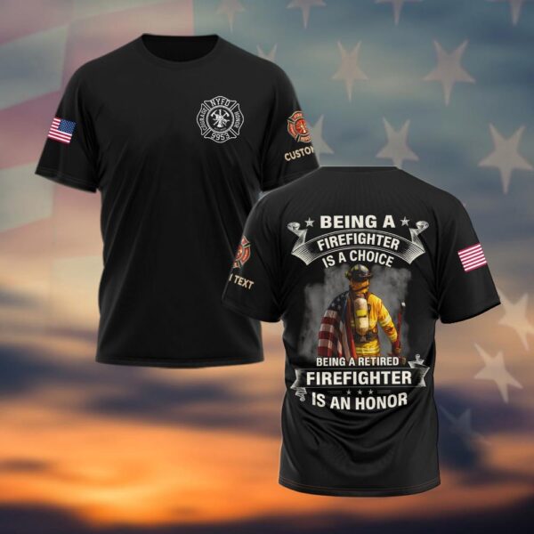 Custom Text & Fire Department Station Number Being A Firefighter #DQH0034 - T-shirt