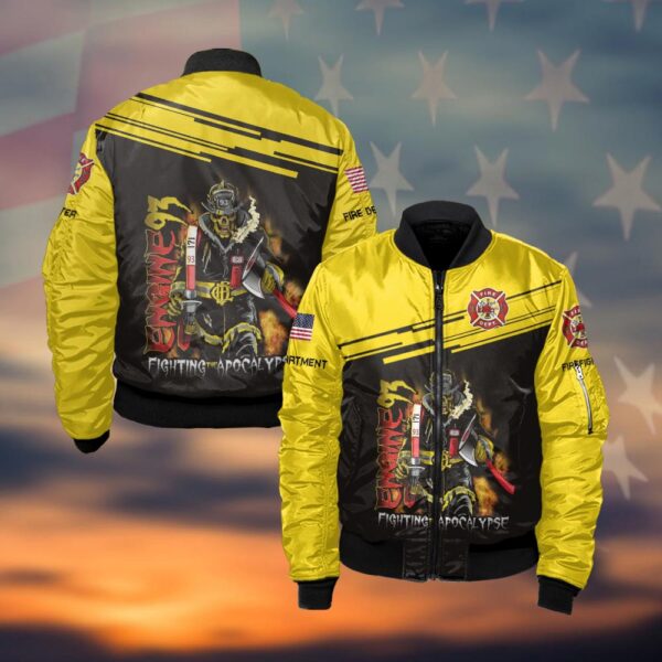 Custom Rank & Fire Department Fighting The Apocalypse #DQH0062 - Bomber Jacket