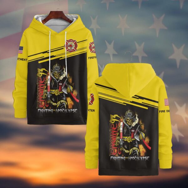 Custom Rank & Fire Department Fighting The Apocalypse #DQH0062 - Hoodie