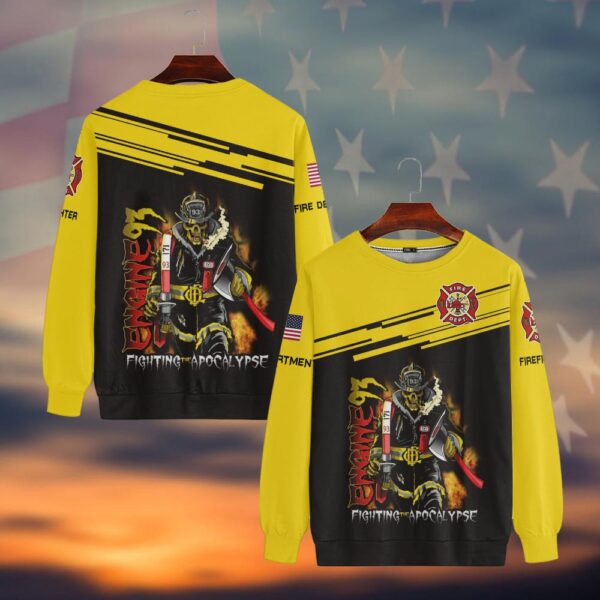 Custom Rank & Fire Department Fighting The Apocalypse #DQH0062 - Sweatshirt