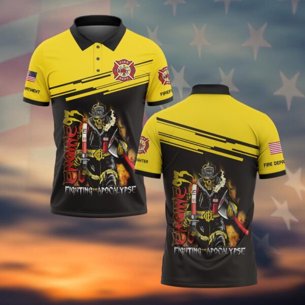 Custom Rank & Fire Department Fighting The Apocalypse #DQH0062 - Polo
