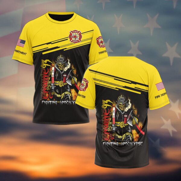 Custom Rank & Fire Department Fighting The Apocalypse #DQH0062 - T-shirt
