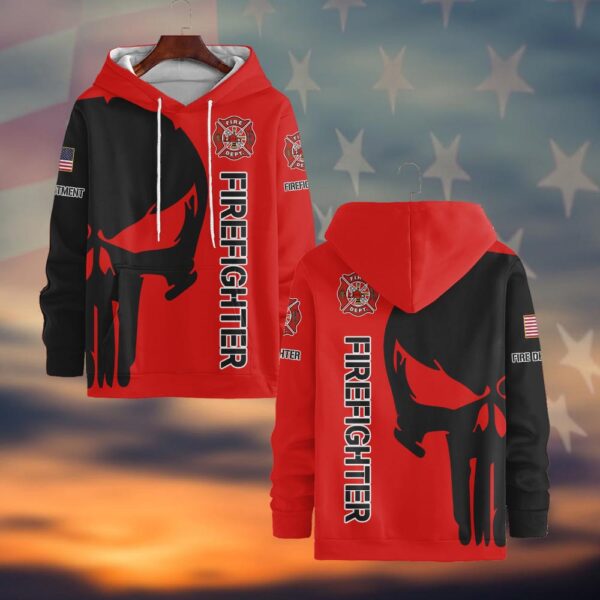Custom Fire Department Firefighter Skull Duty #DQH0063 - Hoodie