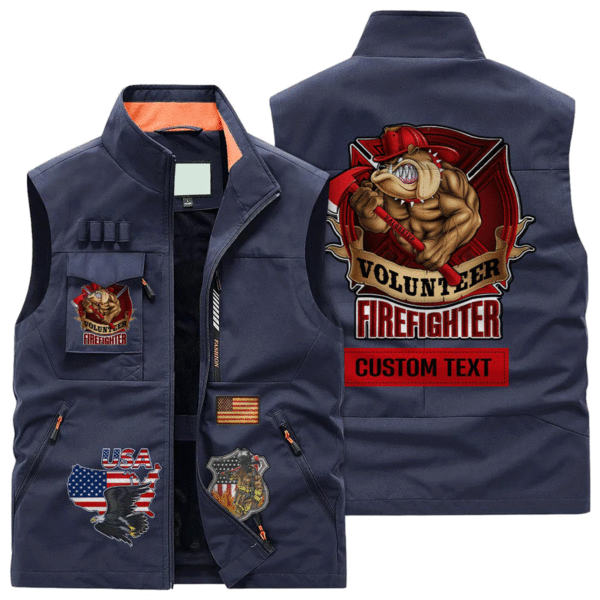 Custom Name Fire Department Volunteer Firefighter #DQH0012 - Multi-Pocket Vest