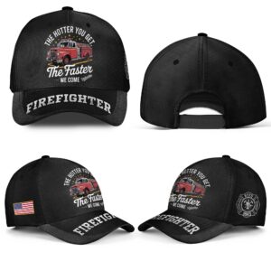 Custom Fire Department Station Number The Hotter You Get #DQH0013 - Hat All Over Printed