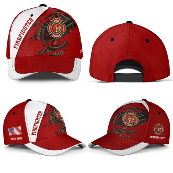 Custom Name Firefighter Courage Rescue Honor #DQH0016 - Hat All Over Printed