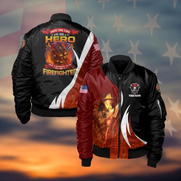 Custom Name Save One Life Hero #DQH0041 - Bomber Jacket