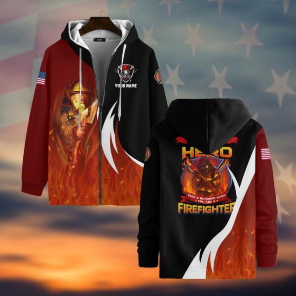 Custom Name Save One Life Hero #DQH0041 - Zip Hoodie