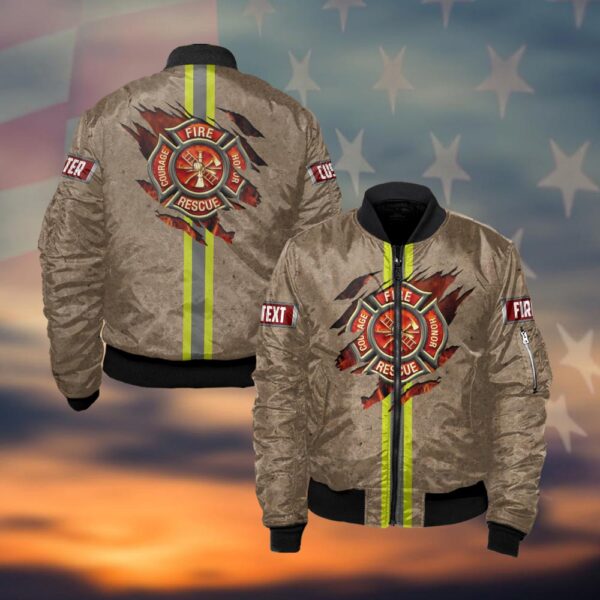 Custom Name Rescue Core – Firefighter Strength #DQH0042 - Bomber Jacket