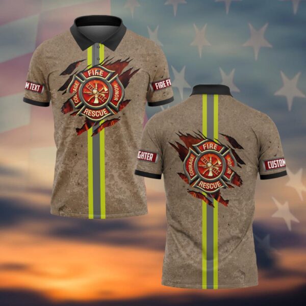 Custom Name Rescue Core – Firefighter Strength #DQH0042 - Polo