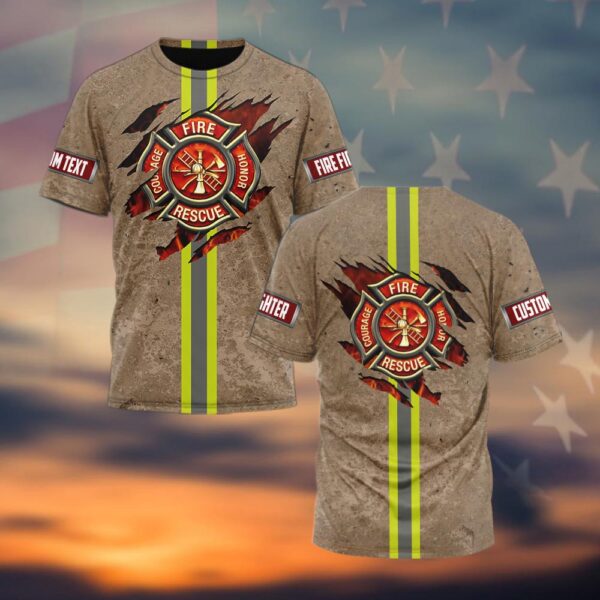 Custom Name Rescue Core – Firefighter Strength #DQH0042 - T-shirt