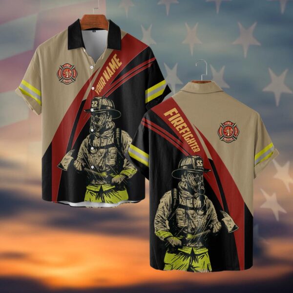 Custom Name The Brave Frontliner #DQH0043 - Short Sleeve Button Shirt