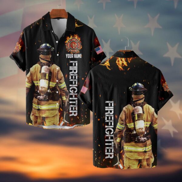 Custom Name Brave the Blaze #DQH0045 - Short Sleeve Button Shirt