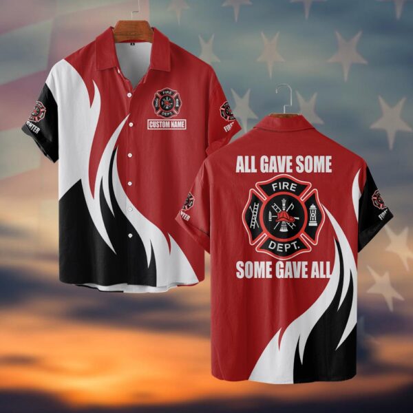 Custom Name Legacy of Sacrifice Firefighter #DQH0046 - Short Sleeve Button Shirt