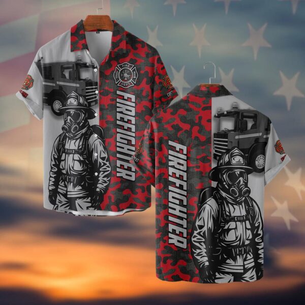 Custom Code Red Firefighter Edition #DQH0047 - Short Sleeve Button Shirt