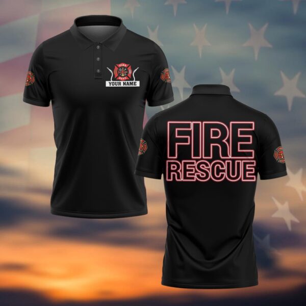 Custom Name Fire Rescue Essentials #DQH0048 - Polo
