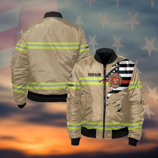Custom Dept & Name Torn Through Duty #DQH0052 - Bomber Jacket