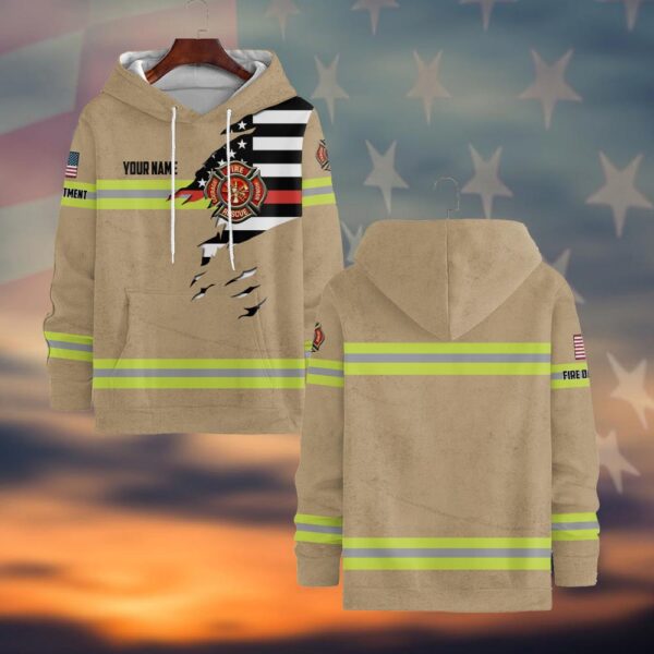 Custom Dept & Name Torn Through Duty #DQH0052 - Hoodie