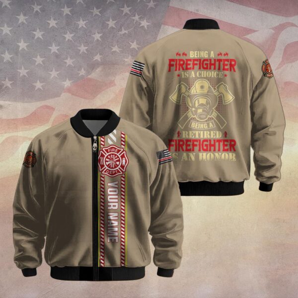 Custom Name Retired Firefighter Legacy #DQH0054 - Bomber Jacket