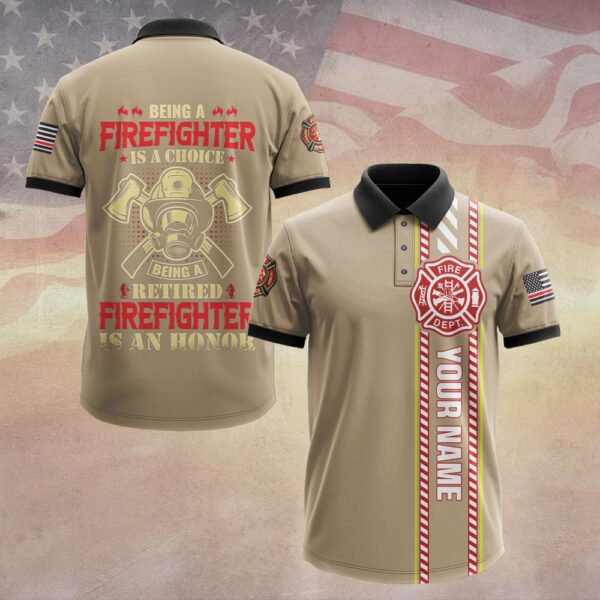 Custom Name Retired Firefighter Legacy #DQH0054 - Polo