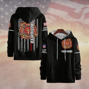 Custom Dept & Name Forged by Fire – American Firefighter Pride #DQH0060 - Hoodie