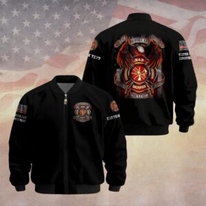 Custom Dept & Text The True Heroes Firefighter #DQH0068 - Bomber Jacket