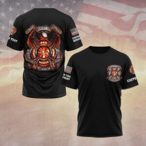 Custom Dept & Text The True Heroes Firefighter #DQH0068 - T-shirt
