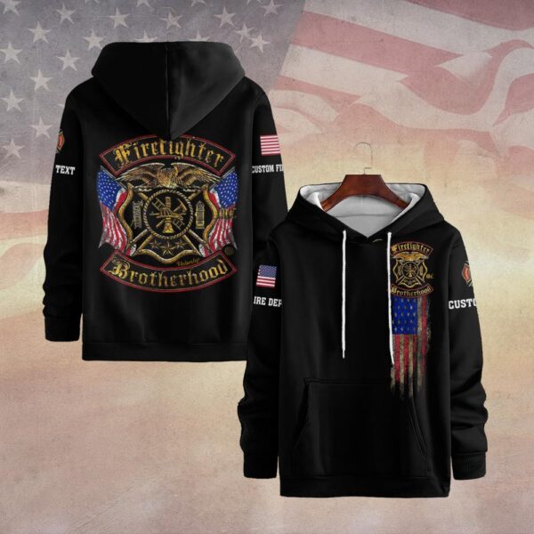 Custom Dept & Text Firefighter Brotherhood #DQH0071 - Hoodie
