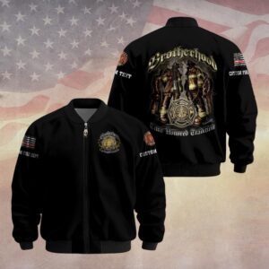 Custom Dept & Text Brotherhood Time Honored Tradition #DQH0072 - Bomber Jacket