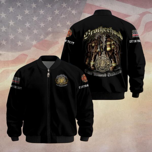 Custom Dept & Text Brotherhood Time Honored Tradition #DQH0072 - Bomber Jacket